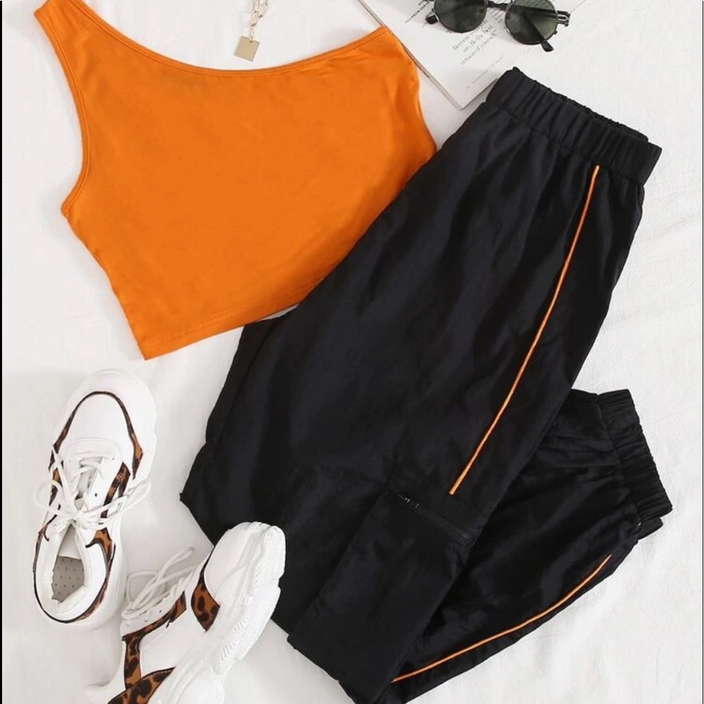 2 piece crop top and jogger set